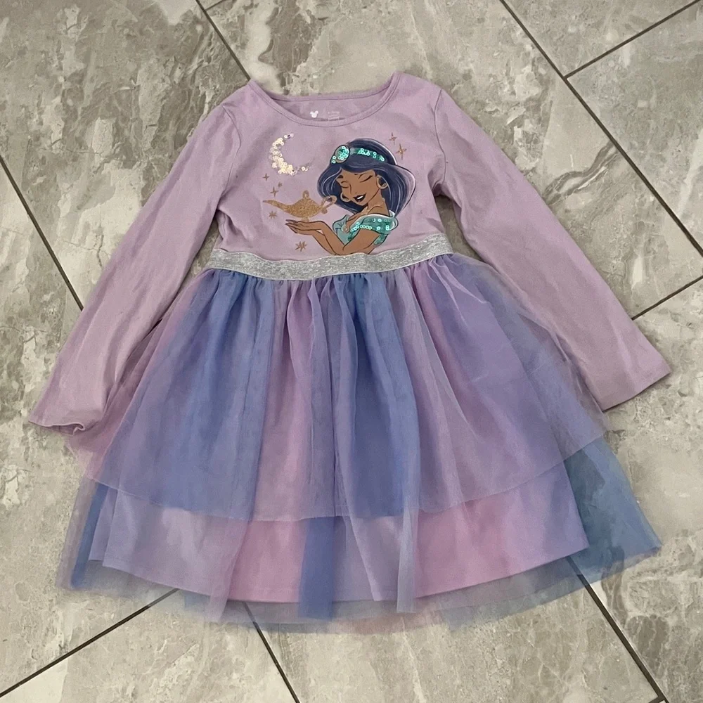 DISNEY Girls Long Sleeves Princess Jasmine Tutu Dress | 6